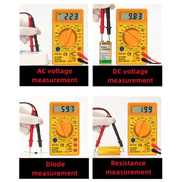 DT830B Digital Multimeter for Precise Voltage and Current Testing - Image 5
