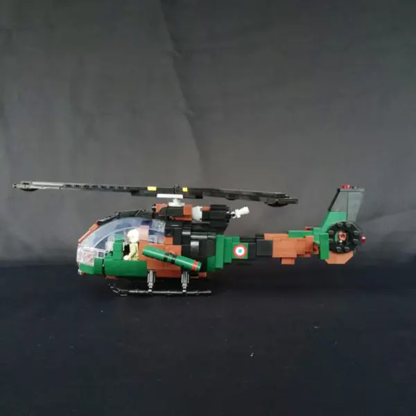 WW2 French Military SA342 Gazelle Helicopter Building Block Model - Image 4