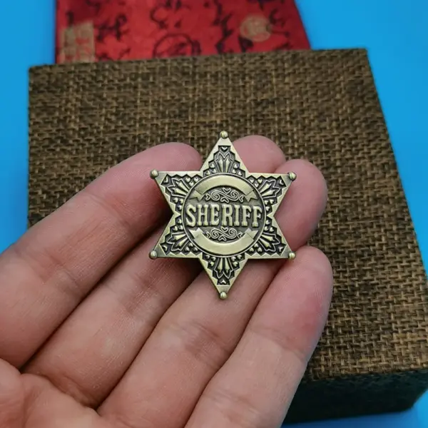 Six-pointed Star Sheriff Badge Lapel Pin - Image 5