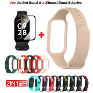 Silicone Replacement Strap for Xiaomi Band 8 Active & Redmi Band 2