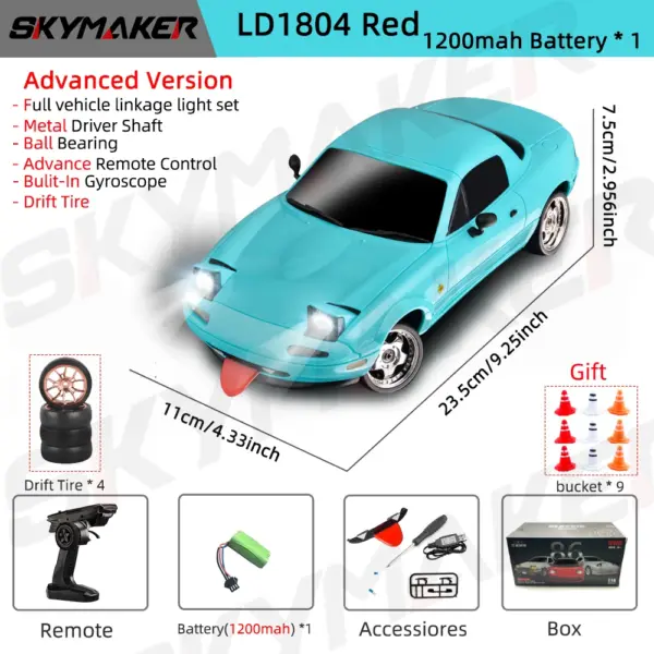1/18 Skymaker RC Drift Car with Gyroscope - Image 11