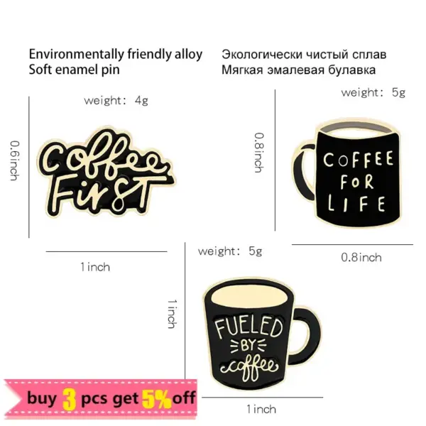 Coffee First Baking Varnish Enamel Pins - Image 3