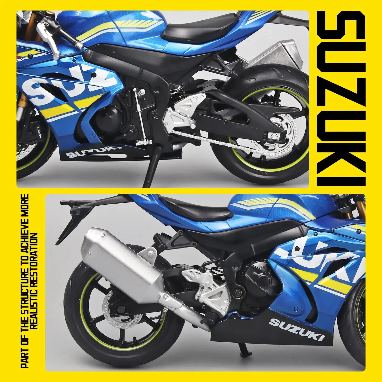 Suzuki GSX-R1000 Motorcycle Diecast Model 1:12 4 Suzuki GSX-R1000 Motorcycle Diecast Model 1:12 - Image 4