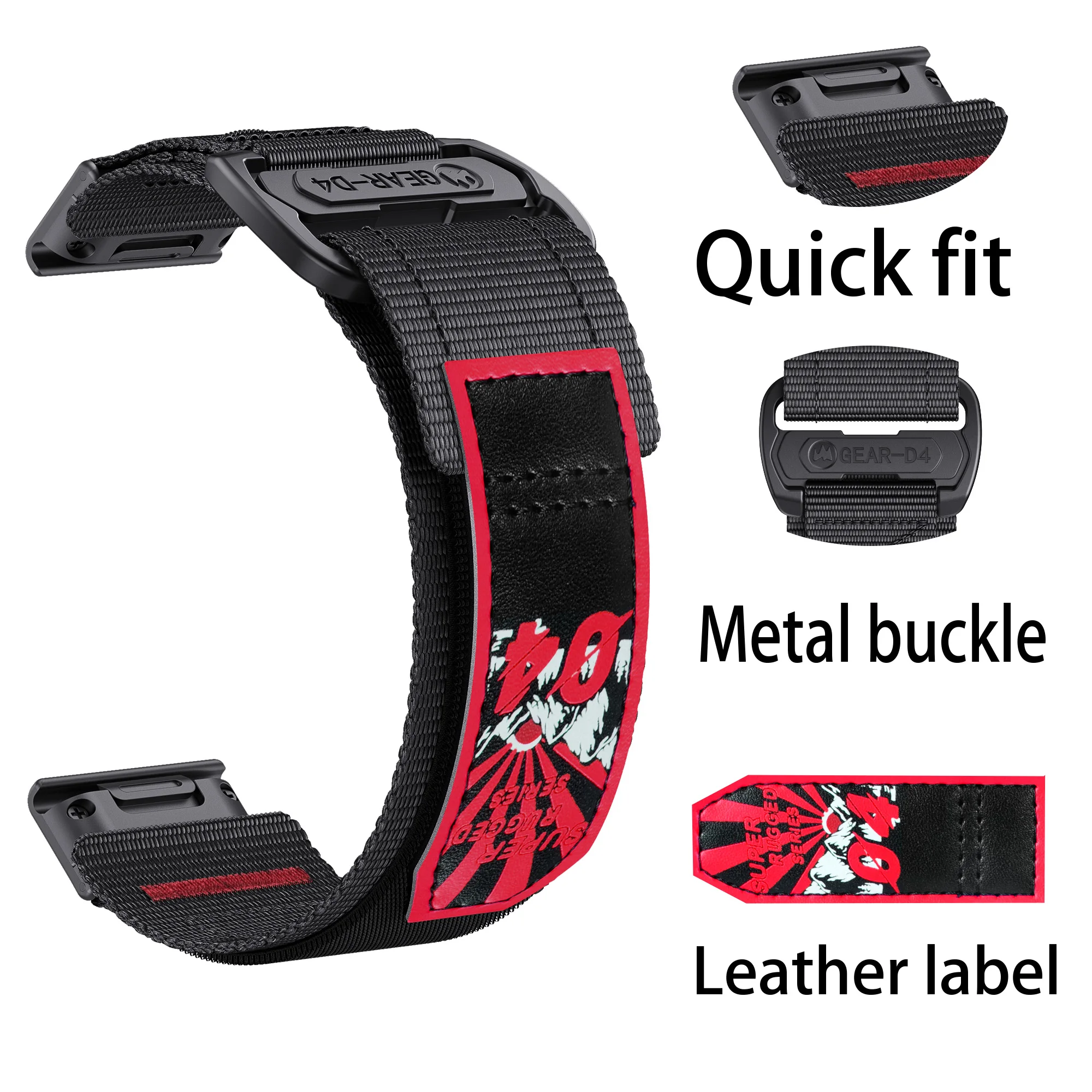 26mm Nylon Band for Garmin Fenix E Series 3 26mm Nylon Band for Garmin Fenix E Series - Image 3