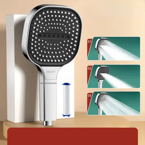 13cm Large Panel Shower Head with 3 Modes - Image 17