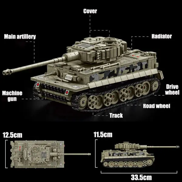 WW2 Tiger Tank Building Blocks Set - Image 4