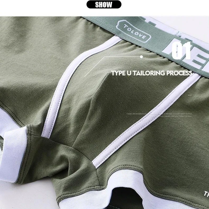Men's Cotton Boxer Shorts with Letter Belt 5 Men's Cotton Boxer Shorts with Letter Belt - Image 5
