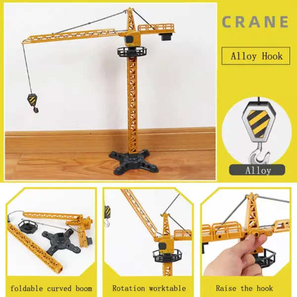 Diecast Construction Crane and Digger Model Set - Image 6