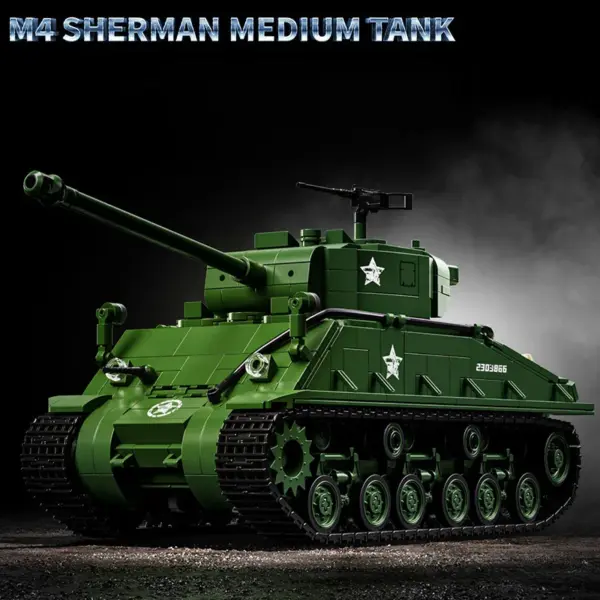 WW2 M4 Sherman Tank Building Blocks Set - Image 2