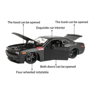 Maisto 1:24 Black Dodge Challenger Model Car 7 Sffc97be1178c4bbea1559c40389bba853