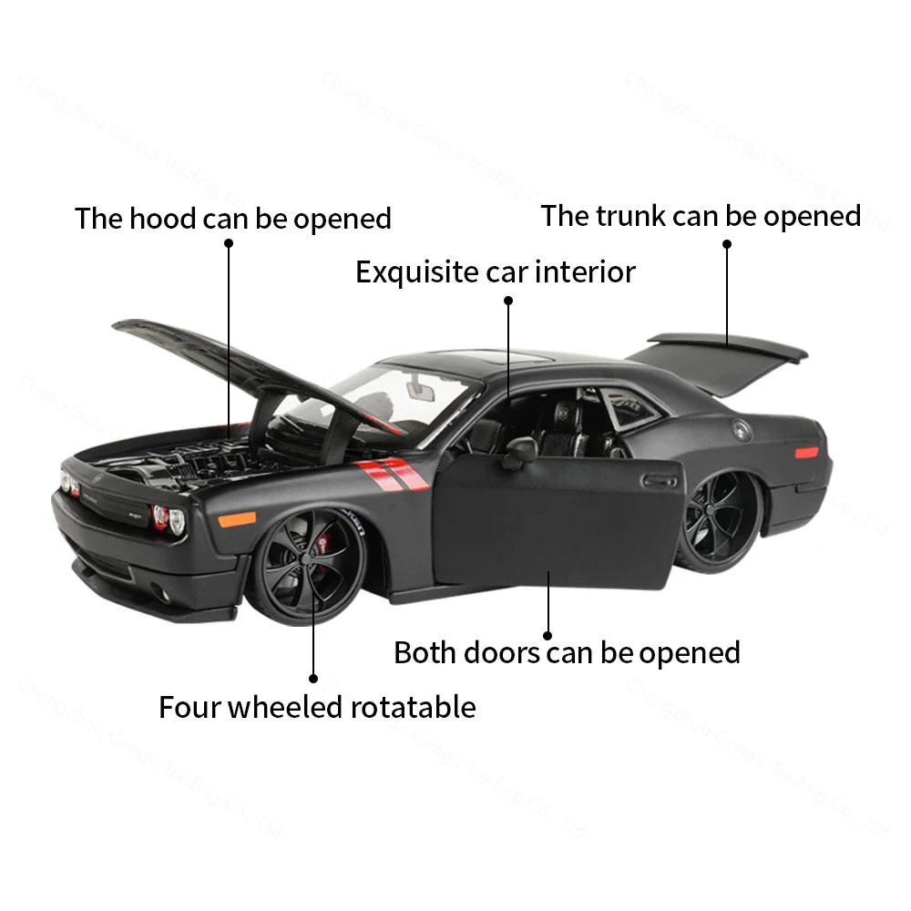 Maisto 1:24 Black Dodge Challenger Model Car 2 Maisto 1:24 Black Dodge Challenger Model Car - Image 2