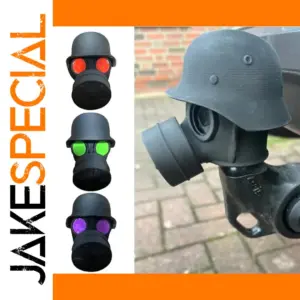 Trailer Hitch Cover with Steel Helmet and Gas Mask