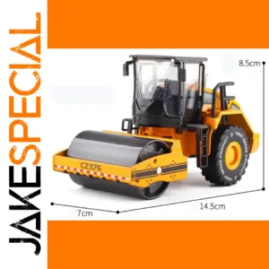 Detailed 1:50 Scale Yellow Road Roller Model