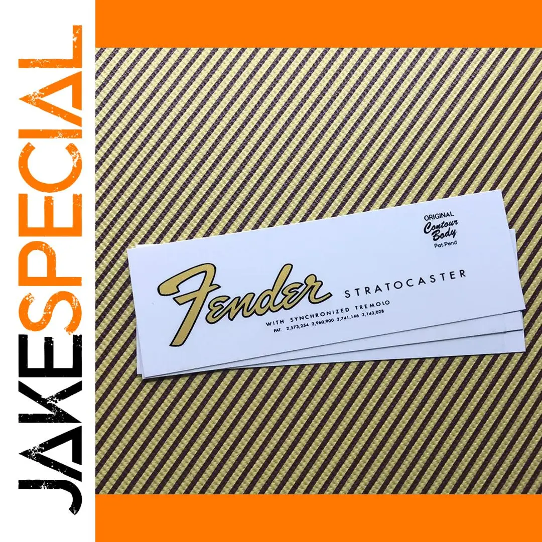 3-Piece Fender Stratocaster Headstock Decals Set 1 3-Piece Fender Stratocaster Headstock Decals Set