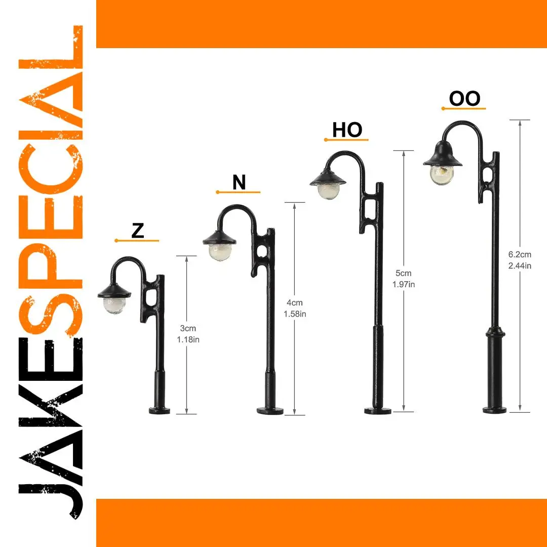 Evemodel 10pcs HO Scale Railway Street Lights Set 1 Evemodel 10pcs HO Scale Railway Street Lights Set