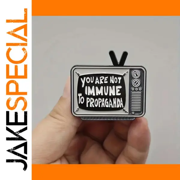 You Are Not Immune Propaganda Enamel Badge