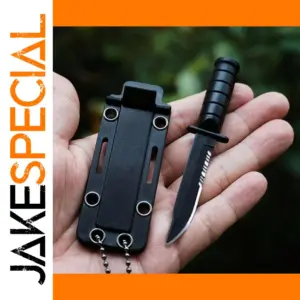 Mini Tactical Camping Knife with Sheath and Chain