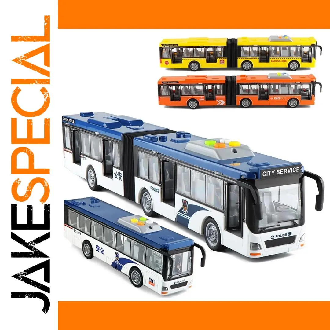 Large Die-Cast Articulated Bus Model for Kids 1 Large Die-Cast Articulated Bus Model for Kids