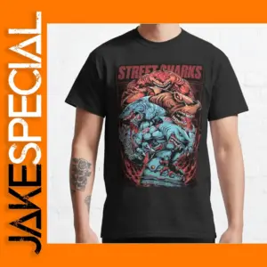 Street Sharks Retro Sea Shark T-Shirt for Men Large
