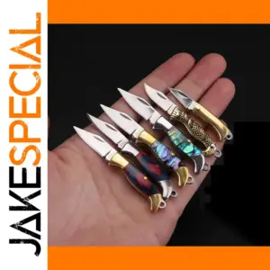 Mini Brass Folding Knife Keychain Survival Tool