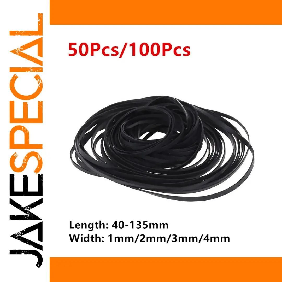 Universal Flat Rubber Drive Belts 50/100Pcs 1 Universal Flat Rubber Drive Belts 50/100Pcs