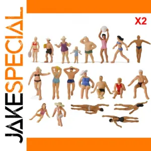 40pcs HO Scale Beach Figurines for Model Scenery