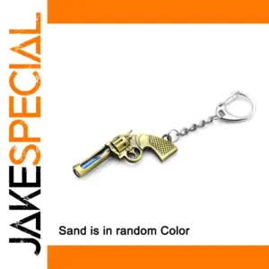 Vintage Toy Revolver Keychain with Sand Element