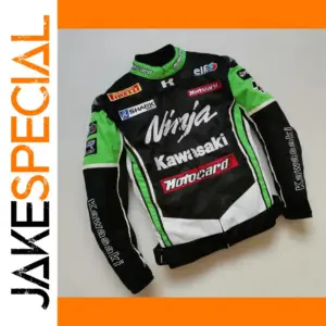 Kawasaki Ninja Black Green Motorcycle Jacket