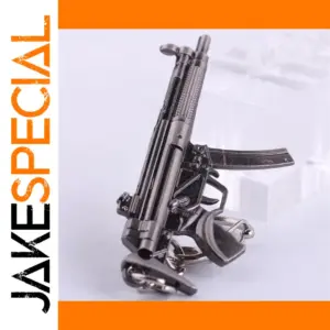 Metallic Submachine Gun Keychain Replica