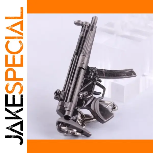 Metallic Submachine Gun Keychain Replica