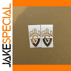 Set of 2 Gold 3D Guitar Headstock Decals