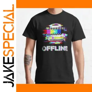 Mens Offline Geeks Dino T-Shirt 90s Pixel Art