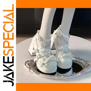 Women’s Chunky Platform Mary Janes with Chain Details