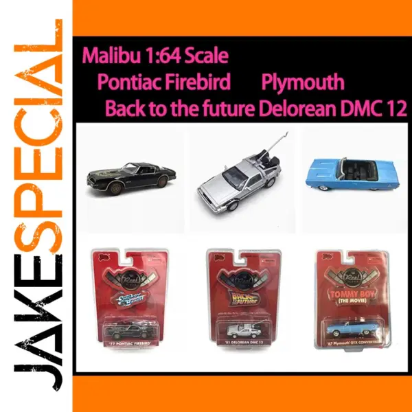 Malibu 1:64 Pontiac Firebird Delorean Diecast Model