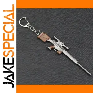 Metallic Gun Shaped Keychain Pendant