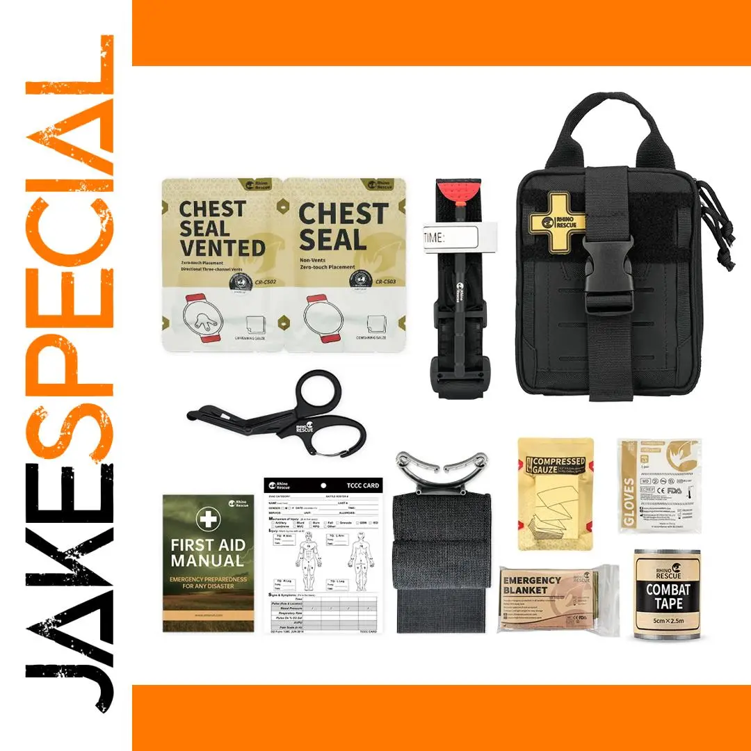 Rhino Rescue Tactical First Aid Kit with Aluminum Tourniquet 1 Rhino Rescue Tactical First Aid Kit with Aluminum Tourniquet