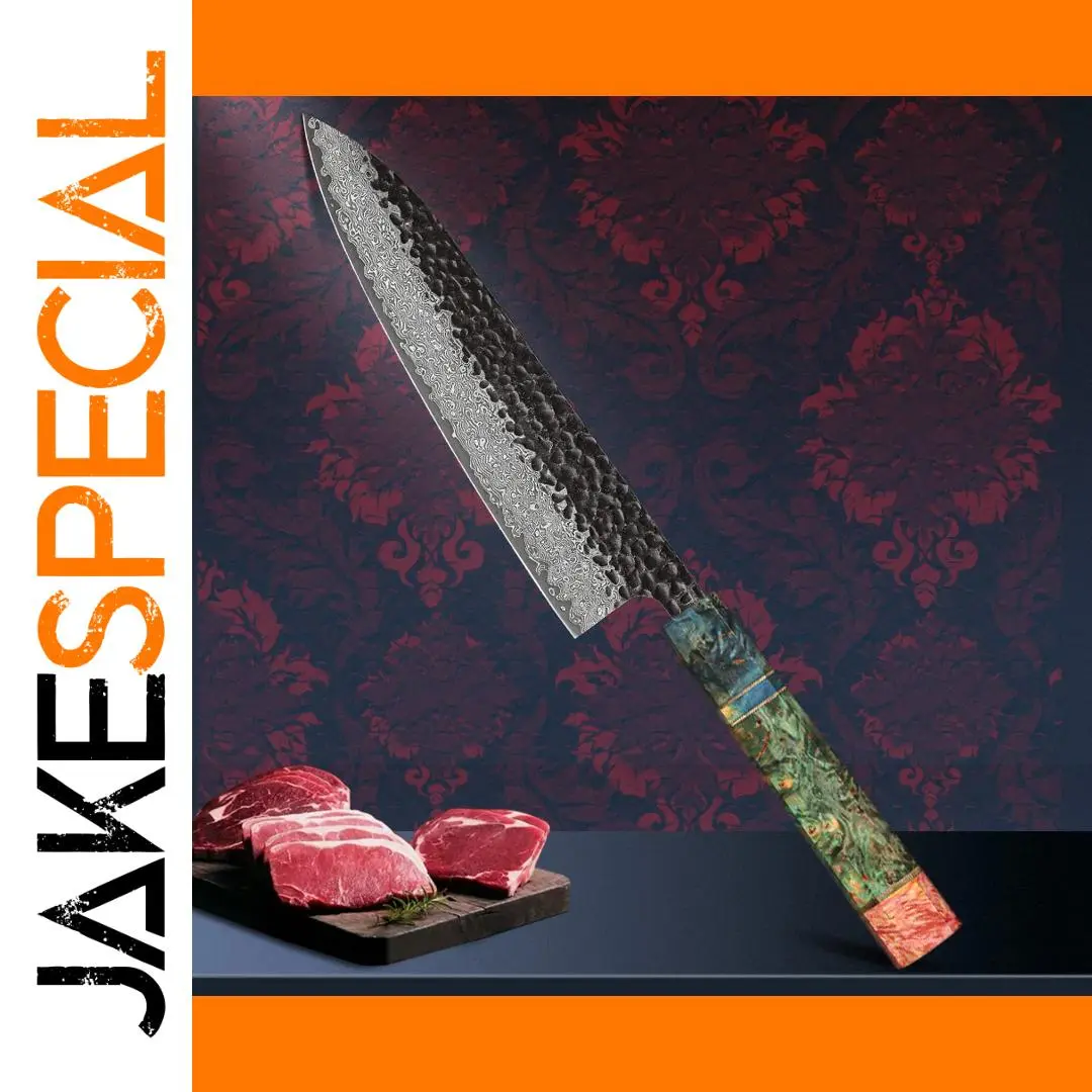 8 Inch Damascus Chef Tool with Composite Handle 1 8 Inch Damascus Chef Tool with Composite Handle