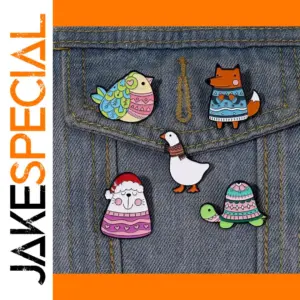 Cartoon Animal Enamel Pins Set for Bags and Jackets