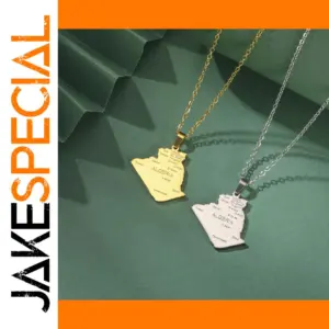 Algeria Map Stainless Steel Necklace for Women