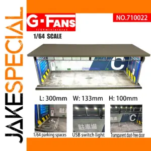 G-Fans 1/64 Scale Car Garage Model with LEDs