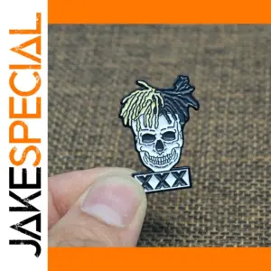 Black Rapper XXX Skull Brooch Badge