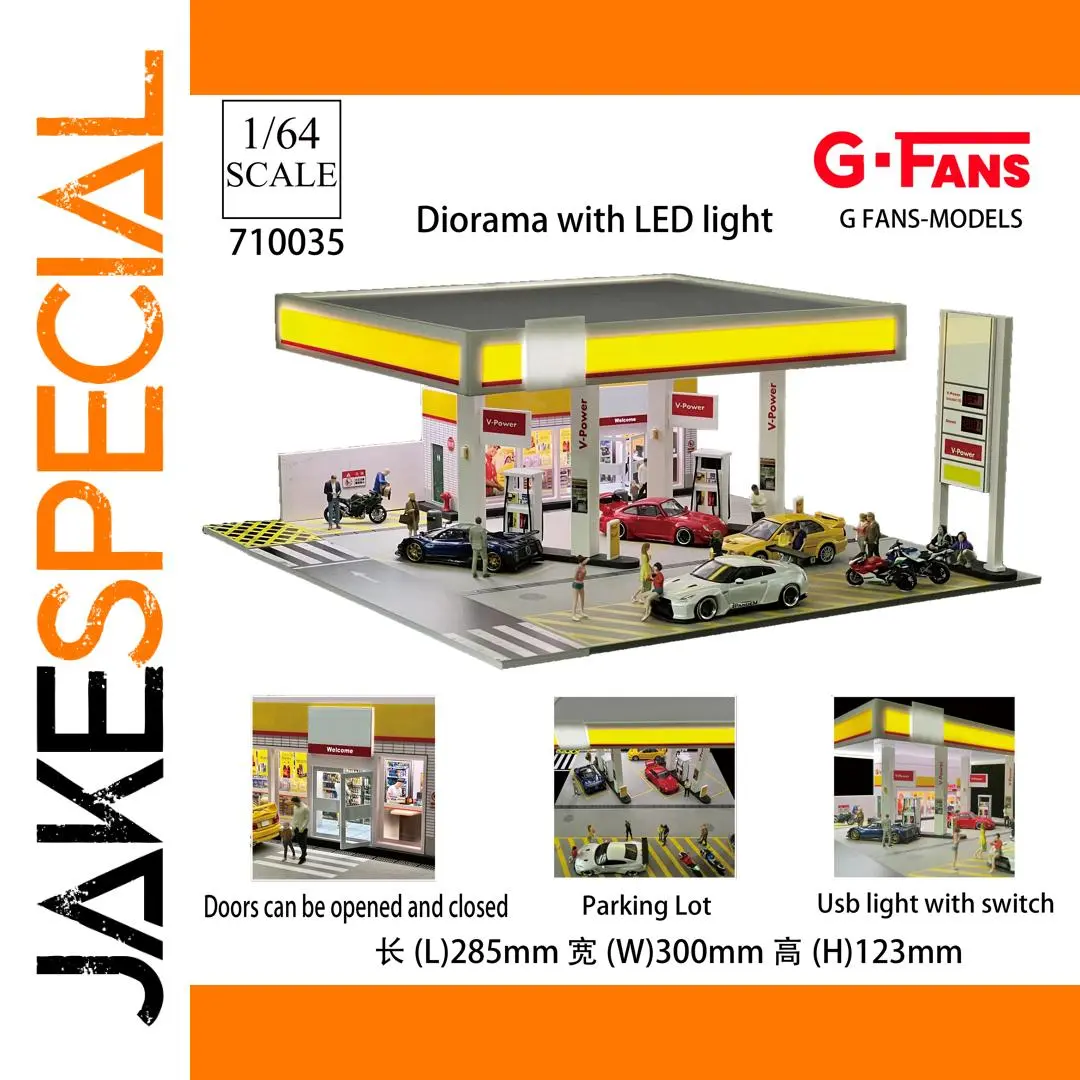 1:64 Scale LED Car Garage Diorama Model 1 1:64 Scale LED Car Garage Diorama Model
