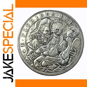 Movable Challenge Coin with Mask Girl Design
