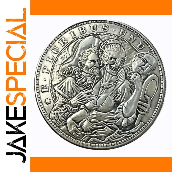 Movable Challenge Coin with Mask Girl Design