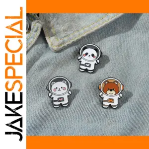 Aerospace Panda Bear Enamel Brooch for Kids