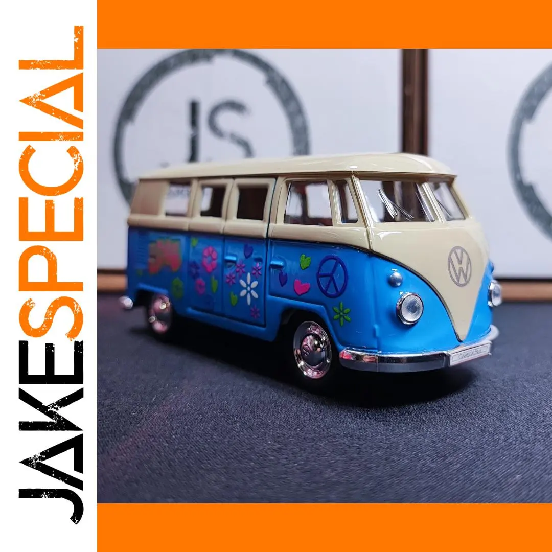 Voiture Miniature Welly 1:36 Diecast Volkswagen T1 Flowers Bus Model 1 Voiture Miniature Welly 1:36 Diecast Volkswagen T1 Flowers Bus Model