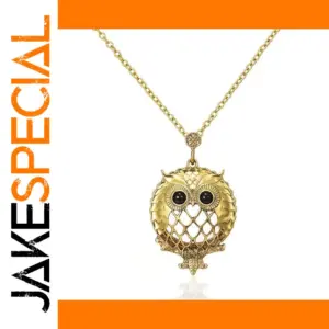Owl Pendant Necklace with Magnifying Glass