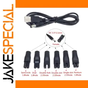 USB Power Cable with 6 Adapter Tips