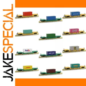 Evemodel N Scale Center-Depressed Flat Car with 20ft Container
