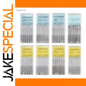 Dental Peeso Reamers Set #1-6 28/32mm Stainless Steel